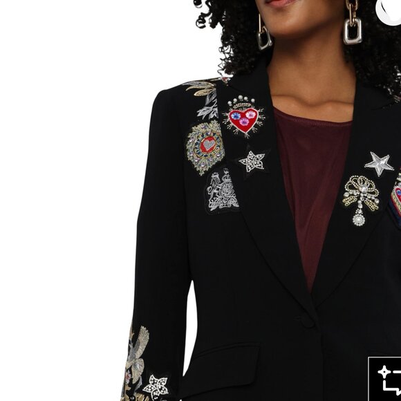 Cinq à Sept Heritage Patch Cheyenne Blazer Size M/L, 10 US NEW - Picture 7 of 14